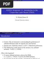 ECE531 Screencast 2.1: Introduction To The Cramer-Rao Lower Bound (CRLB)