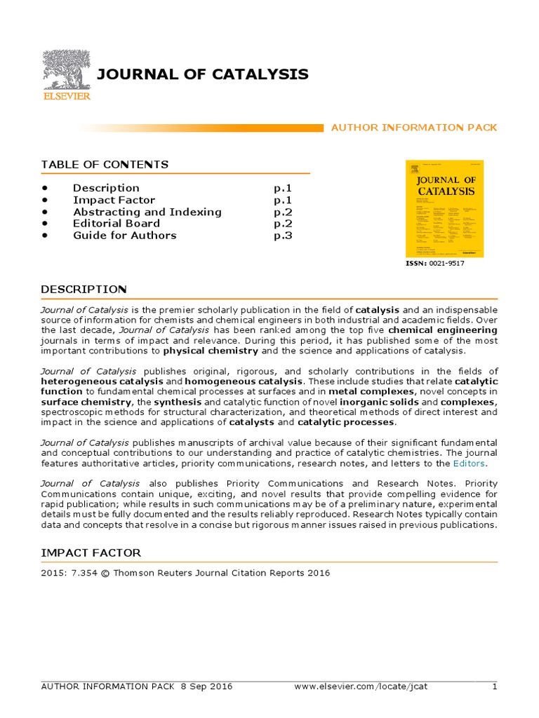 Journal of Catalysis PDF Open Access Catalysis