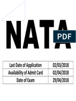 Last Date of Application 02/03/2018 Availability of Admit Card 02/04/2018 Date of Exam 29/04/2018