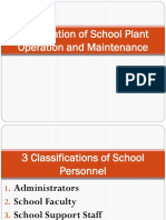 Organization of School Plant Operation and Maintenance