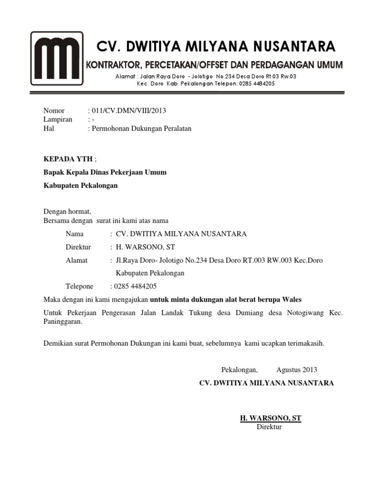 Surat Permohonan Dukungan Wales