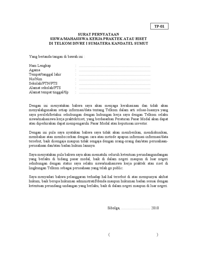 Surat Pernyataan Pdf