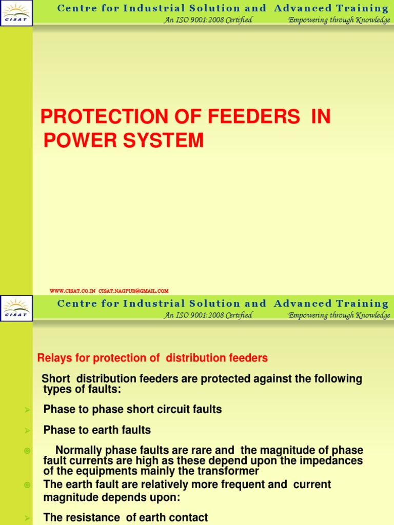 5 Feeder Protection & Relay Coordination PDF Relay Power (Physics)