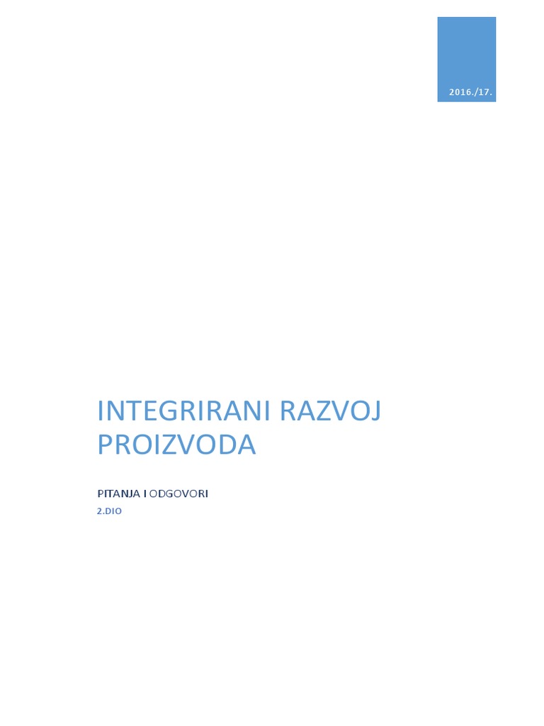 Integrirani Razvoj Proizvoda 2 PDF | PDF
