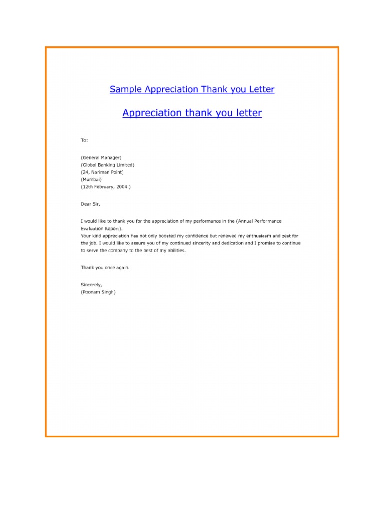 Letters of Appreciation | PDF