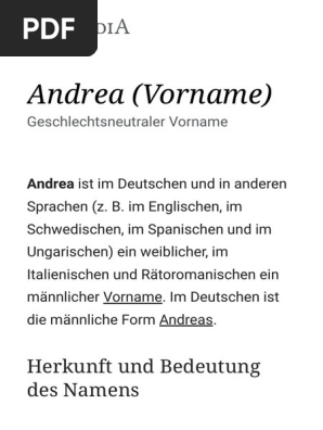 Andrea Vorname Wikipedia