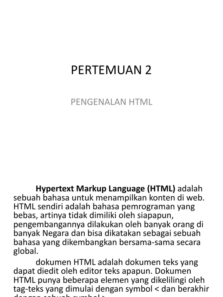Panduan Dasar HTML dan Struktur Tag | PDF | Seni | Komputer