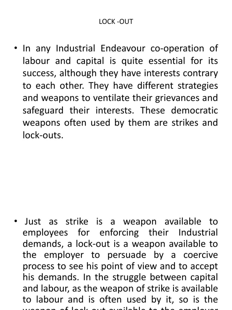 Understanding Lockouts vs. Strikes | PDF | Lockout (Industry) | Strike ...