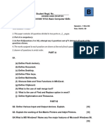 Basic Computer Skills: 1. This Paper Contains 10 Questions Divided in Two Parts On - 2 - Pages