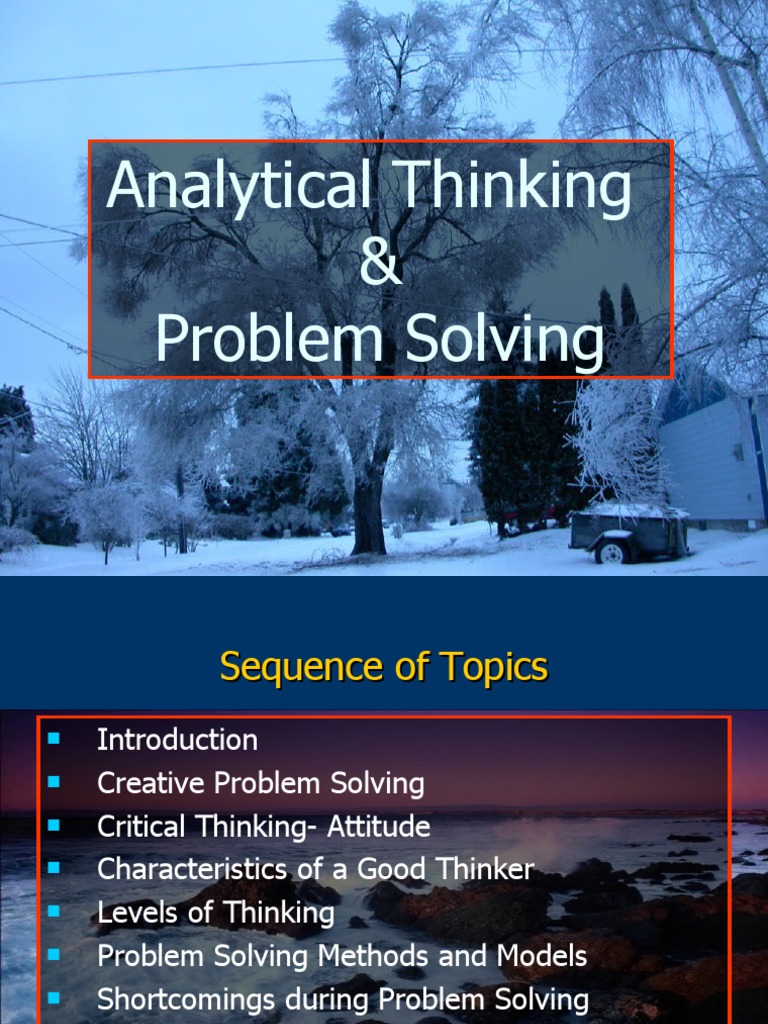 Analytical & Problem Solving Guide | PDF | Critical Thinking | Thought