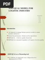 Presentation On SERVQUAL MODEL For Logistics