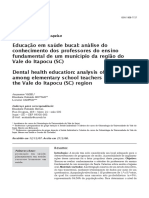 03 - Educacao em Saude Bucal Analise Do Conhecimento Dos Professores Do Ensino Fundamental de Um