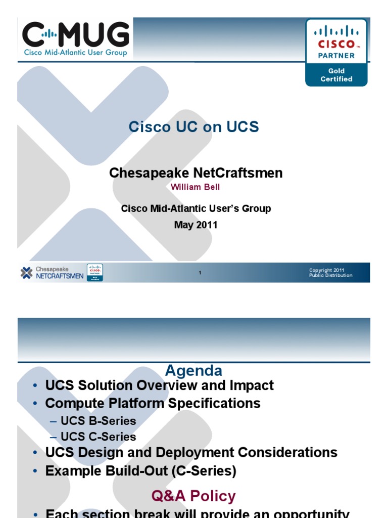 Cmug Cisco UC On UCS | PDF | Virtual Machine | System Software