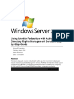 Using Identity Federation With Active Directory Rights Management Services Step-By-Step Guide