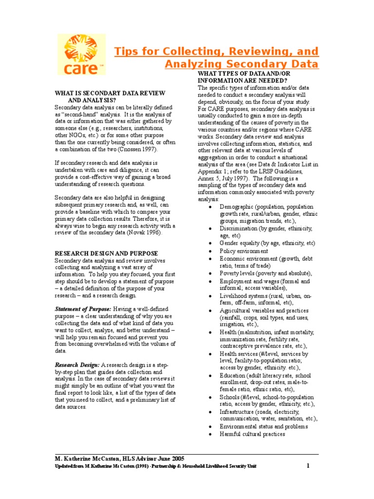 Analyzing Secondary Data for Research | PDF | Data Analysis | Data Quality