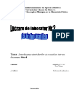 Lucrare de Laborator Nr.2 La Informatica - Word
