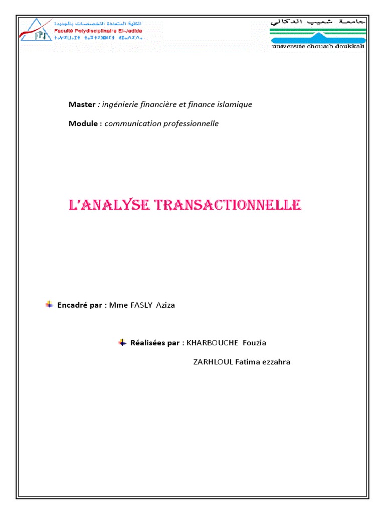 L Analyse Transactionnelle | PDF | Émergence | Psychologie