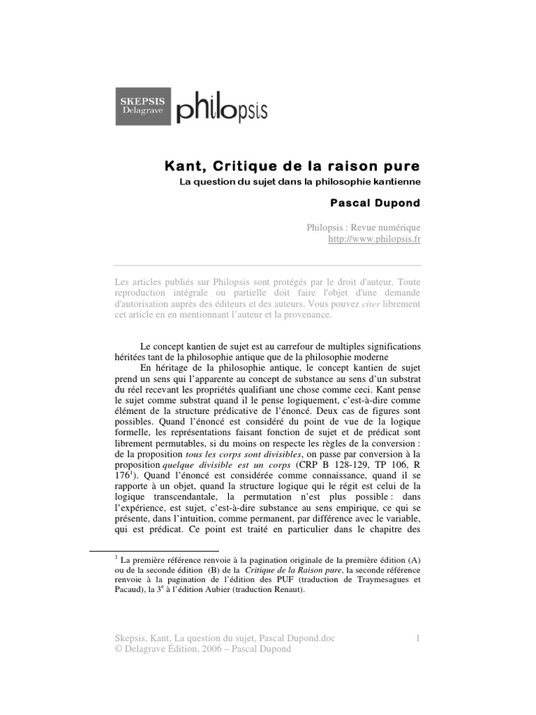 Dissertation philo kant picture