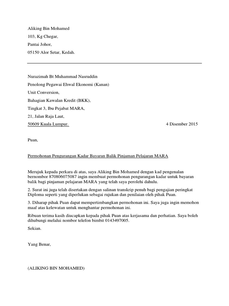 Surat Rasmi Mara Pdf