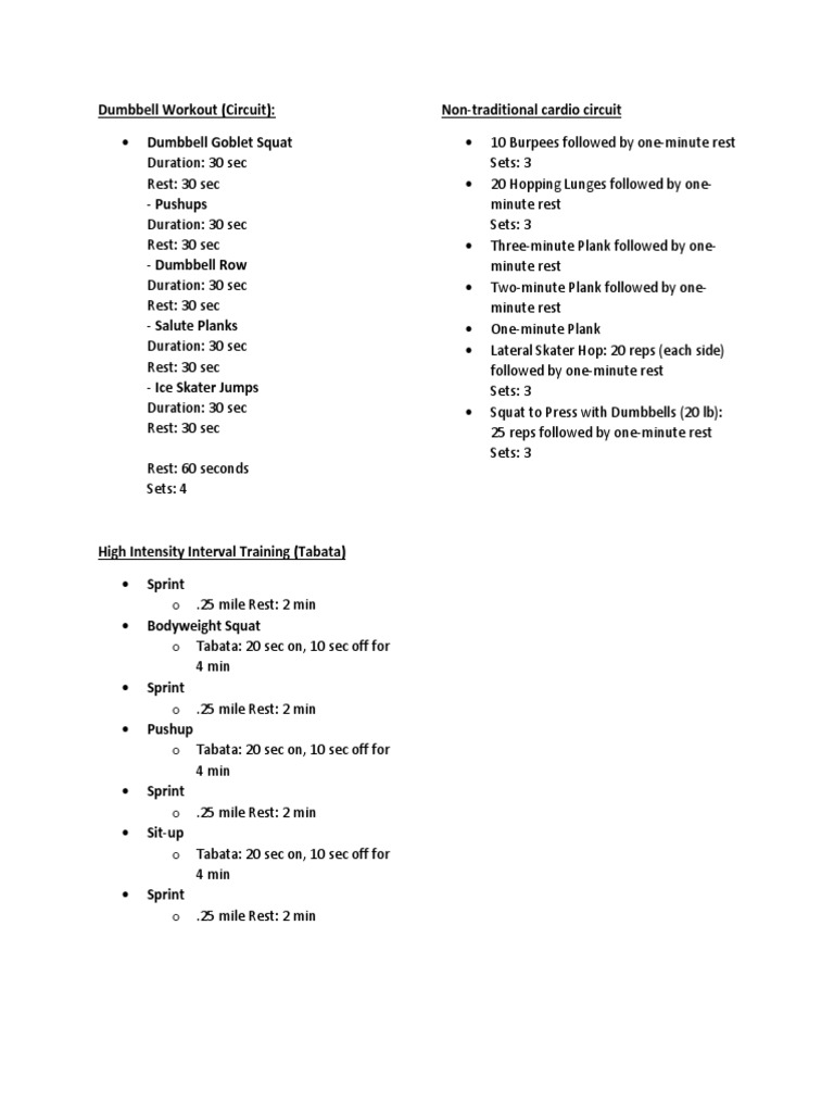 Intense Circuit Workouts Guide | PDF