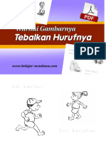 Buku Belajar Membaca - Mewarnai Dan Menebalkan Huruf