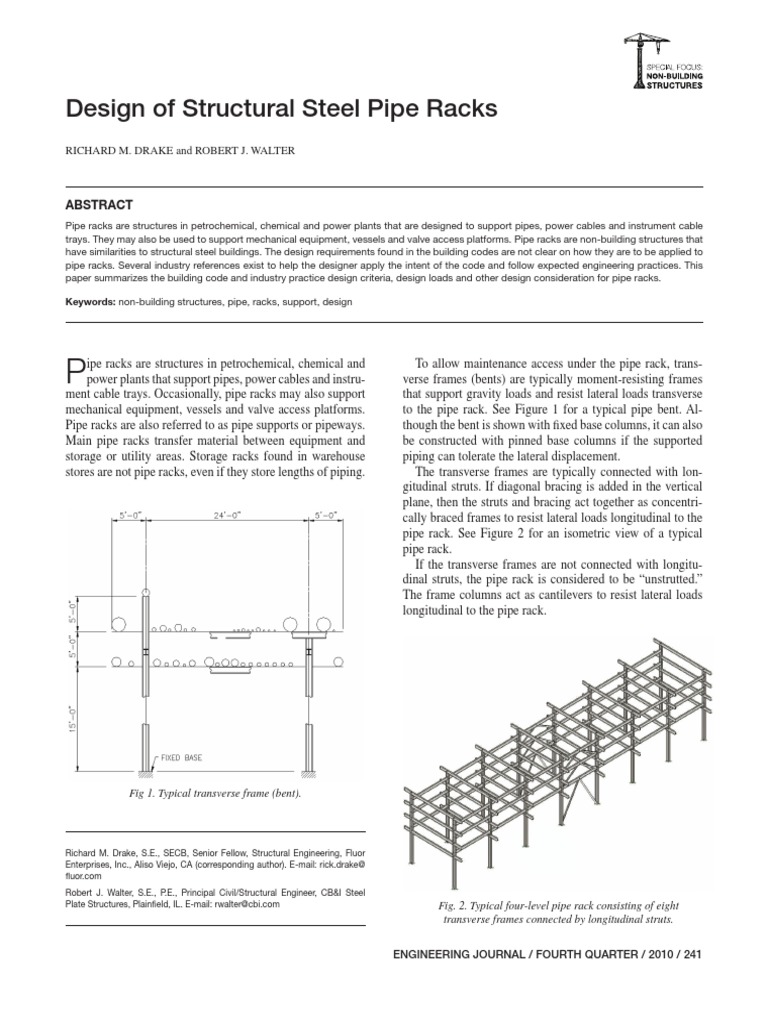 Structural Steel Pipe Rack Design Guide | PDF | Pipe (Fluid Conveyance ...