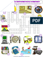 Places at School Criss Cross Crossword Puzzle Vocabulary Worksheet