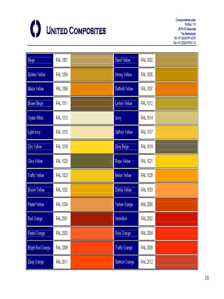 RAL Colour Chart Overview | PDF | Blue | Green