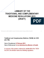 Summary of The Traditional and Complementary Medicine Regulations 2015 (Draft)