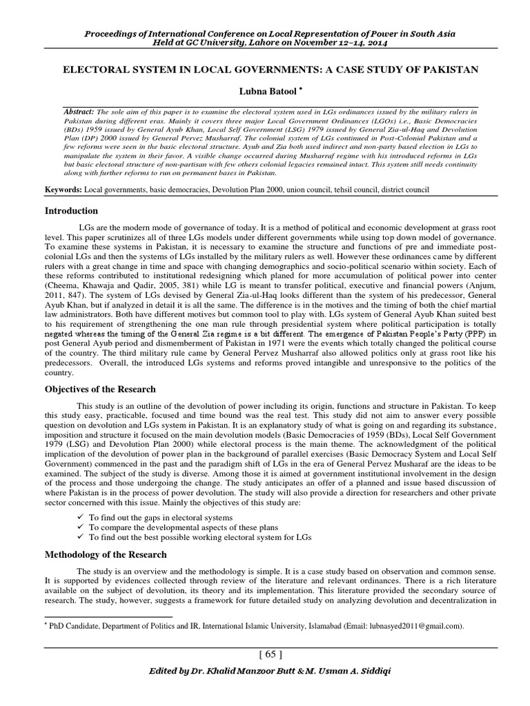 Zia-ul-Haq's Local Government System | PDF | Muhammad Zia Ul Haq | Pakistan