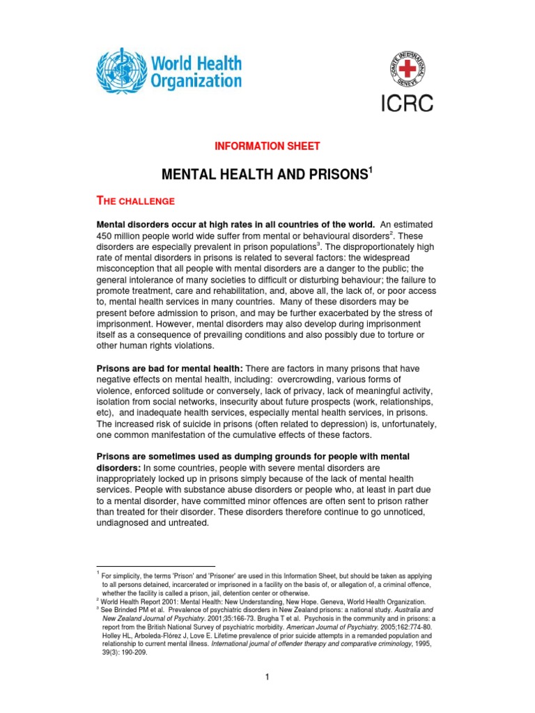 dissertation on mental health in prisons