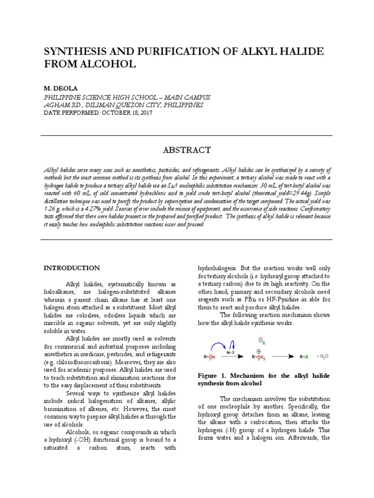 Nucleophilic substitution of alkyl halides image