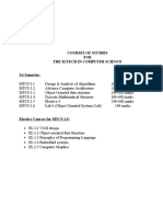 Courses of Studies FOR The M.Tech in Computer Science
