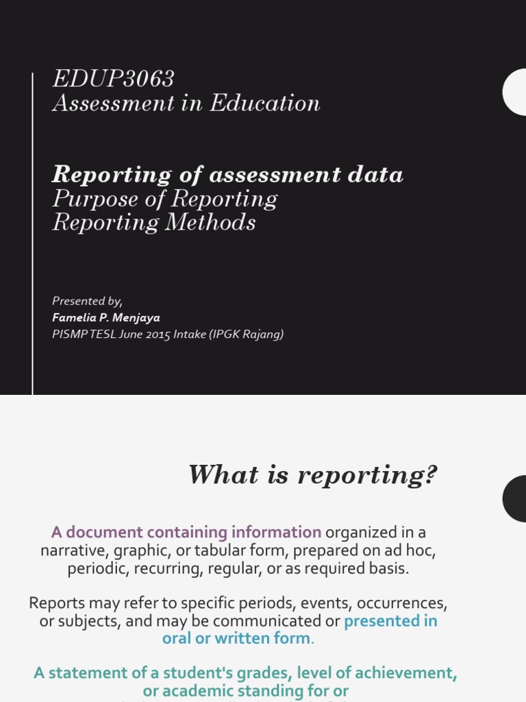 Reporting Assessment in Education | PDF | Educational Assessment ...