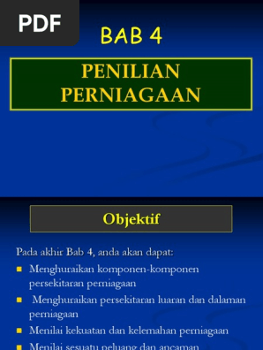 Bab 4 Penilaian Persekitaran Perniagaan Pdf