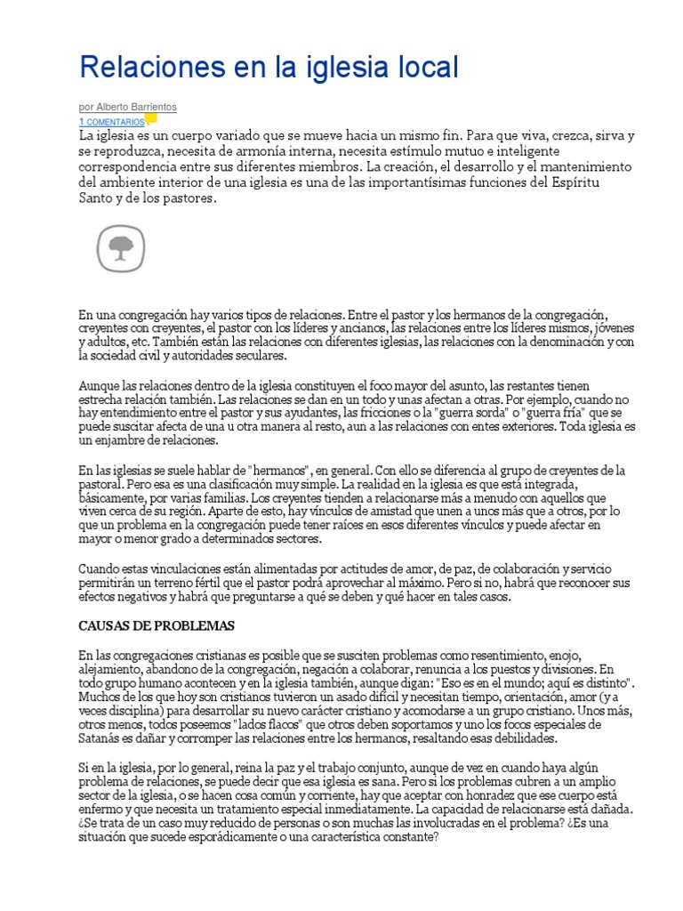 Relaciones en La Iglesia Local | PDF | Amor | eucaristía
