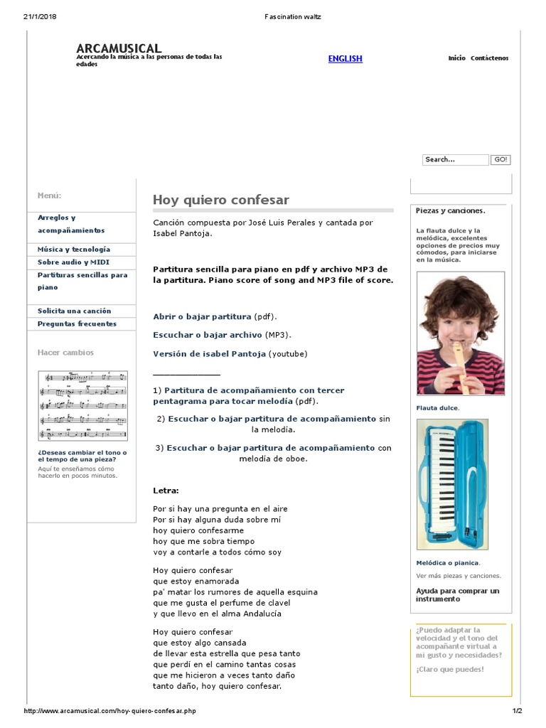 Hoy Quiero Confesar | PDF | Partituras | Ocio