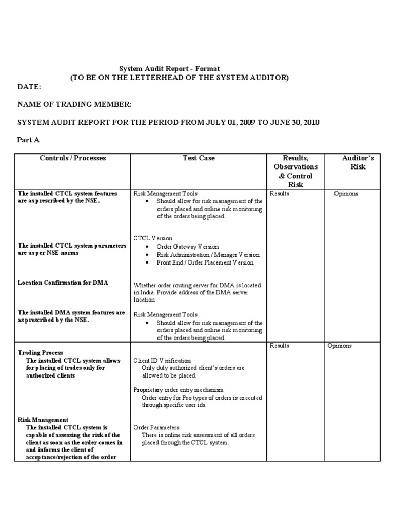 System Audit Report Template Information Security Password