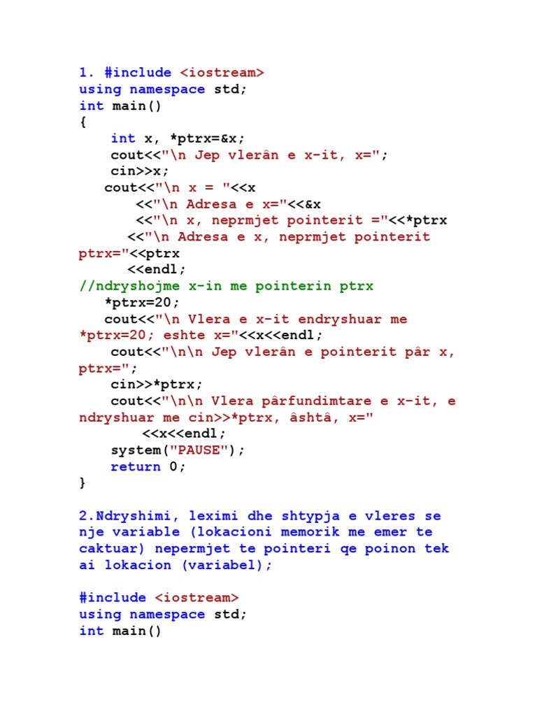 C++ Pointer Operations and Examples | PDF