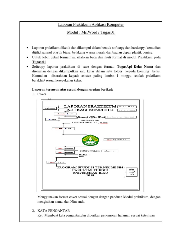 Petunjuk Penulisan Laporan Praktikum Aplikasi Komputer