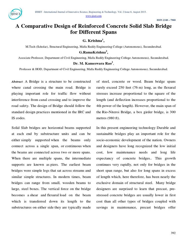 A Comparative Design of Reinforced Concrete Solid Slab Bridge For ...