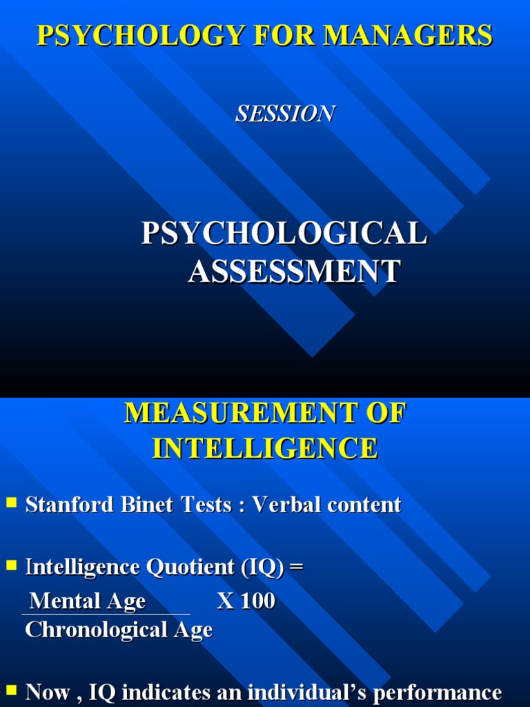 10 (1) - Psychological Assessment | PDF | Wechsler Adult Intelligence ...