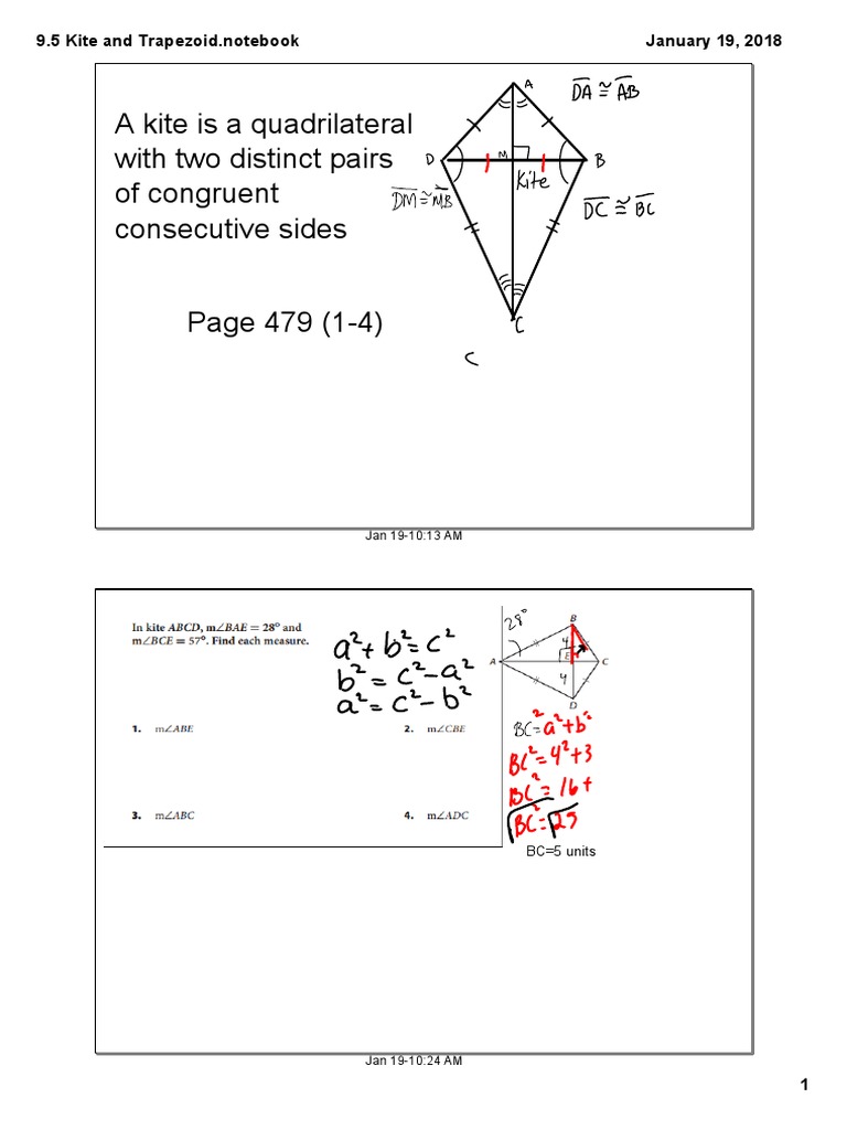 A Kite Is A Quadrilateral With Two Distinct Pairs of Congruent