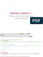 Business objectives and stakeholders