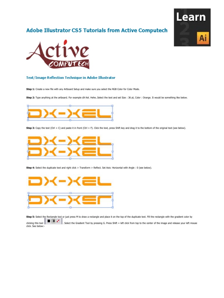 Create Image Reflection in Illustrator | PDF | Adobe Illustrator ...