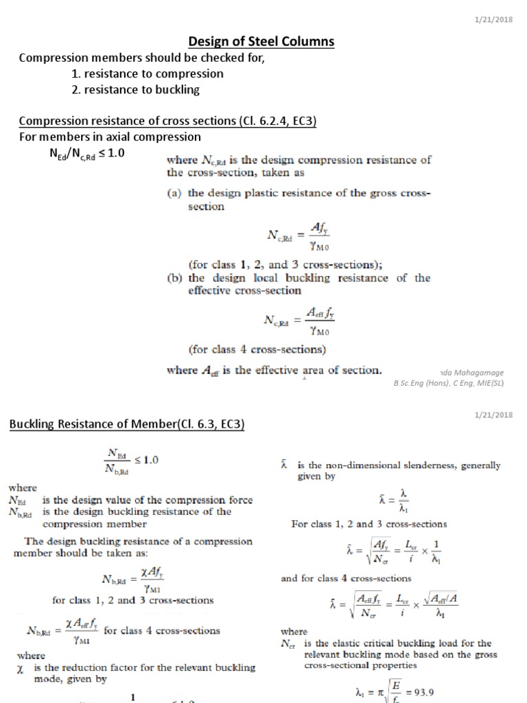 Steel Column Design and Connections Guide | PDF | Buckling | Screw