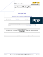 Inspection and Testing Plan: (Insert Project Name)