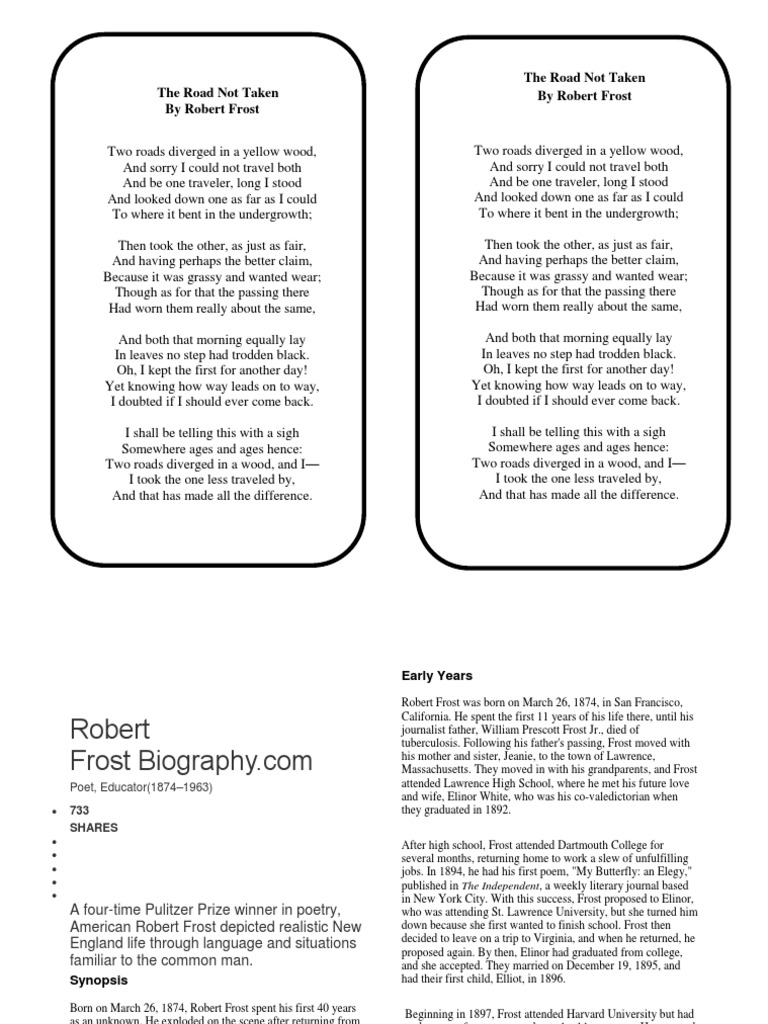 The Road Not Taken | PDF | Poetry