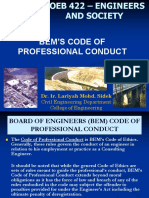 Bem Code of Professional Conduct | PDF | Engineer | Profession