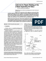 Plasma Transferred Arc Repair Welding of The Nickel-Base Superalloy IN-738LC